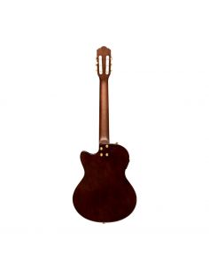 4/4 cutaway electric classical guitar with solid body, natural colour	 2