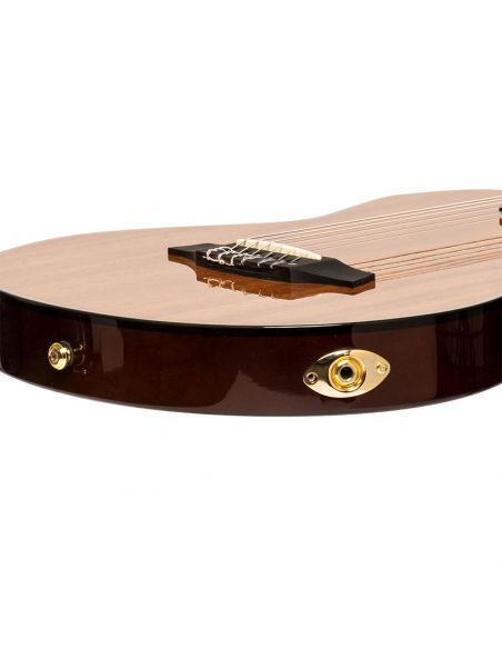 4/4 cutaway electric classical guitar with solid body, natural colour	