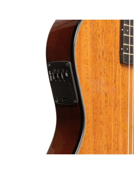 4/4 cutaway electric classical guitar with solid body, natural colour	