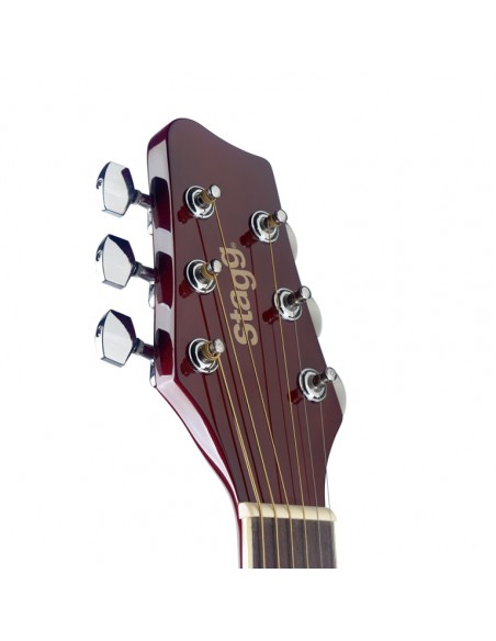 4/4 sunburst auditorium acoustic guitar with basswood top