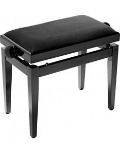 Matt black piano bench with black velvet top