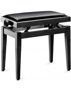 Highgloss black piano bench with black vinyl top
