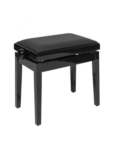 Highgloss black hydraulic piano bench with fireproof black vinyl top