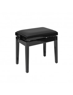 Highgloss black hydraulic piano bench with fireproof black vinyl top 2