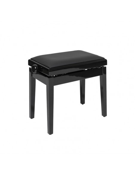 Highgloss black hydraulic piano bench with fireproof black vinyl top