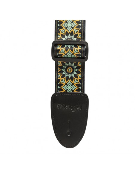 Terylene guitar strap with Mandala pattern