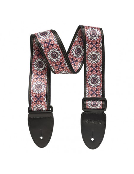 Terylene guitar strap with Mandala pattern