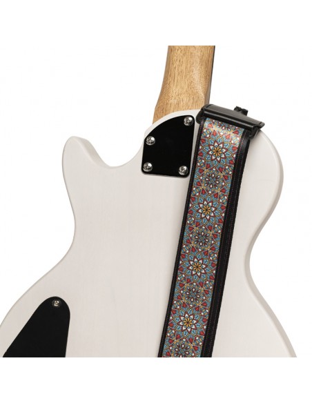 Terylene guitar strap with Mandala pattern