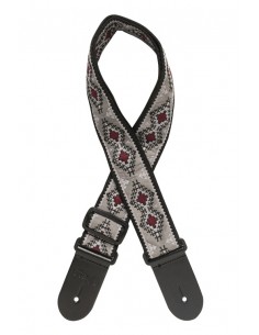Woven nylon guitar strap, diamond pattern