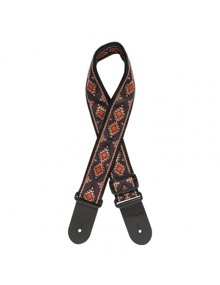 Woven nylon guitar strap, diamond pattern