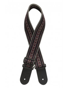 Woven cotton guitar strap with rafter pattern