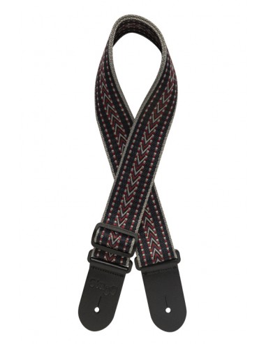 Woven cotton guitar strap with rafter pattern