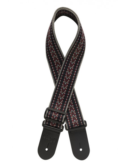 Woven cotton guitar strap with rafter pattern