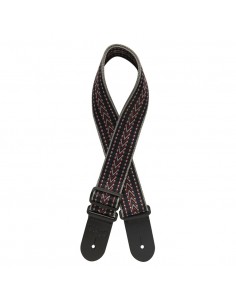 Woven cotton guitar strap with rafter pattern 2