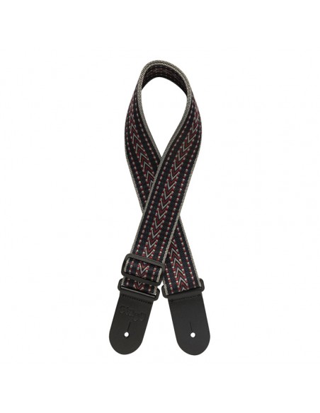 Woven cotton guitar strap with rafter pattern