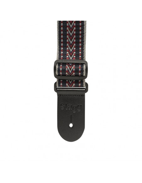 Woven cotton guitar strap with rafter pattern