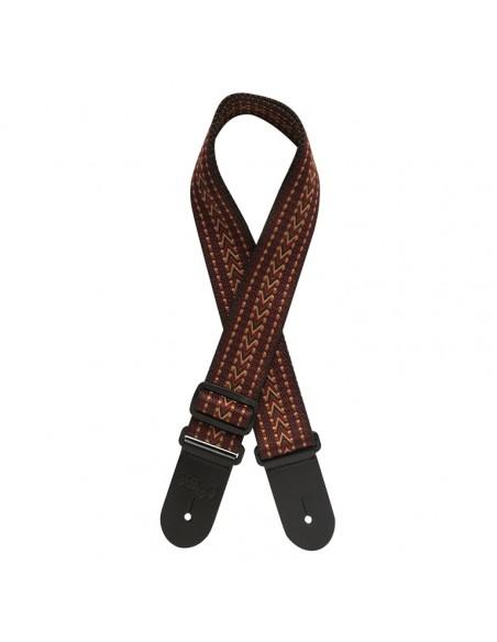 Woven cotton guitar strap with rafter pattern