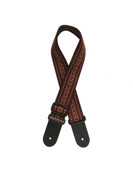 Woven cotton guitar strap with rafter pattern