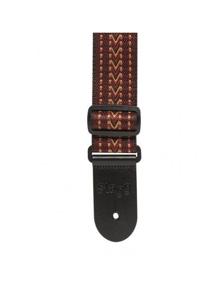 Woven cotton guitar strap with rafter pattern