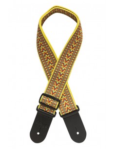 Woven cotton guitar strap with rafter pattern