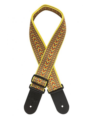 Woven cotton guitar strap with rafter pattern
