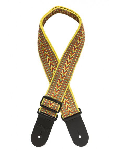 Woven cotton guitar strap with rafter pattern