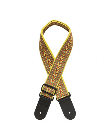 Woven cotton guitar strap with rafter pattern