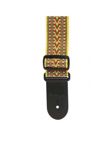 Woven cotton guitar strap with rafter pattern