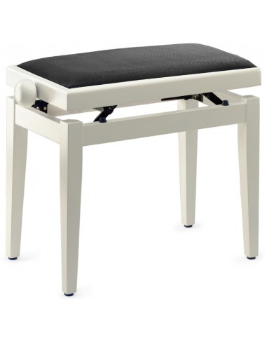 Highgloss white piano bench with black velvet top