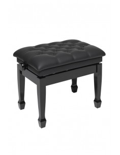 Highgloss black concert hydraulic piano bench with fireproof black vinyl top