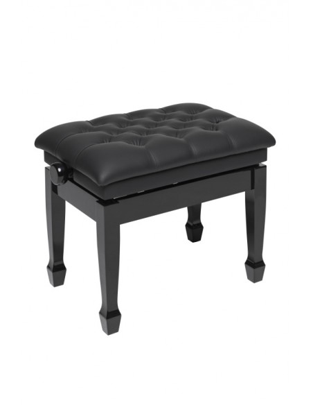 Highgloss black concert hydraulic piano bench with fireproof black vinyl top
