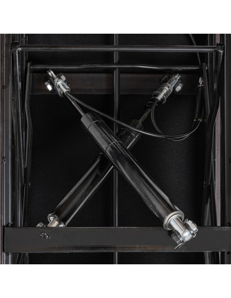 Highgloss black concert hydraulic piano bench with fireproof black vinyl top