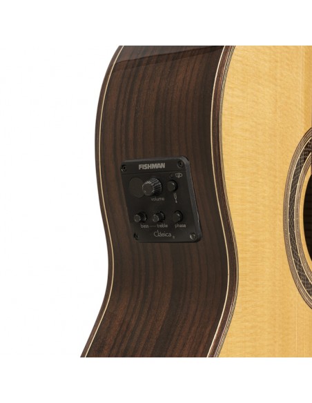 Mazuelo serie, electric classical guitar with solid spruce top, with cutaway