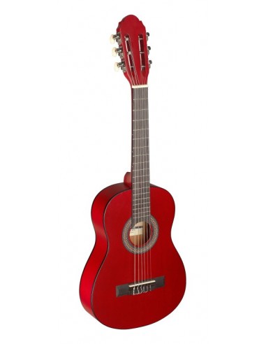 1/4 red classical guitar with linden top