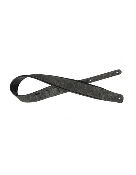 Black padded raw leather guitar strap