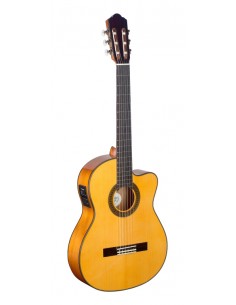 4/4 cutaway acoustic-electric flamenco classical guitar with solid spruce top and Fishman equaliser