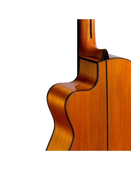 4/4 cutaway acoustic-electric flamenco classical guitar with solid spruce top and Fishman equaliser