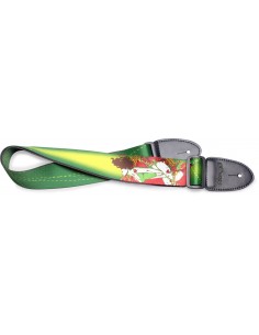 Terylene guitar strap with "Pin-up girl" pattern
