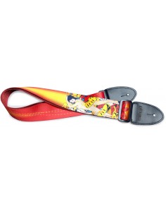 Terylene guitar strap with "Pin-up girl" pattern