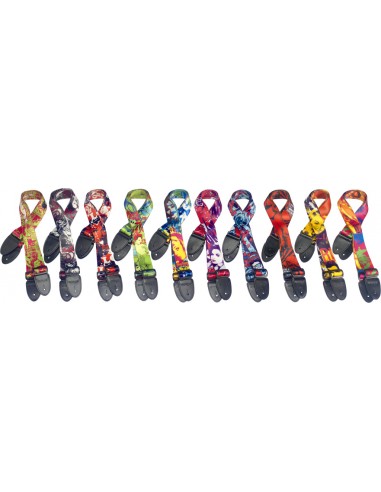 Pack of 20 terylene guitar straps with pop girl pattern