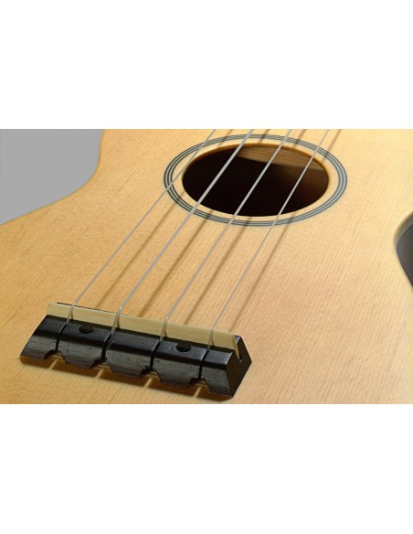 Traditional soprano Ukulele with solid spruce top, in black nylon gigbag