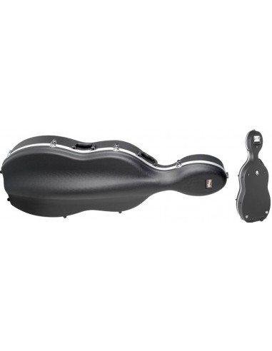 Medium-weight ABS case for 1/4 and 1/2 cello, with wheels