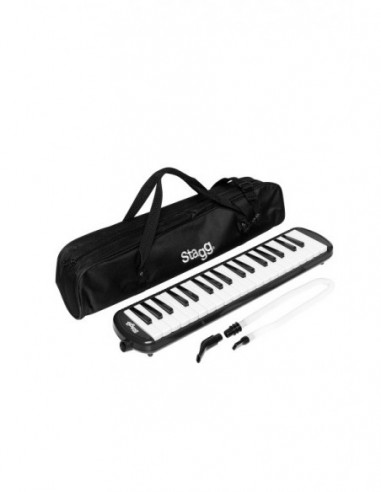 Black plastic melodica with 37 keys...
