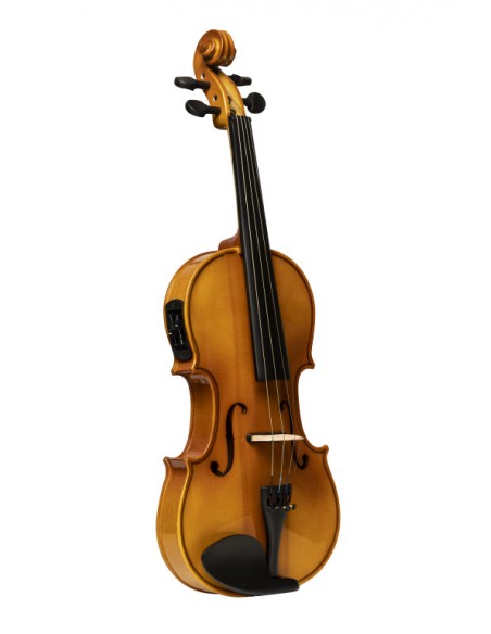 4/4 solid maple electric acoustic violin with ebony fingerboard and soft case