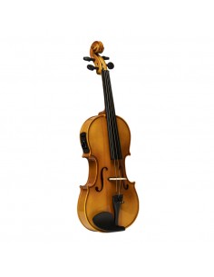 4/4 solid maple electric acoustic violin with ebony fingerboard and soft case 2