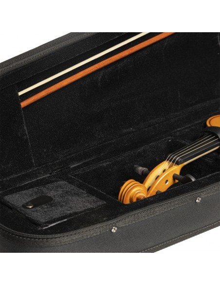 4/4 solid maple electric acoustic violin with ebony fingerboard and soft case