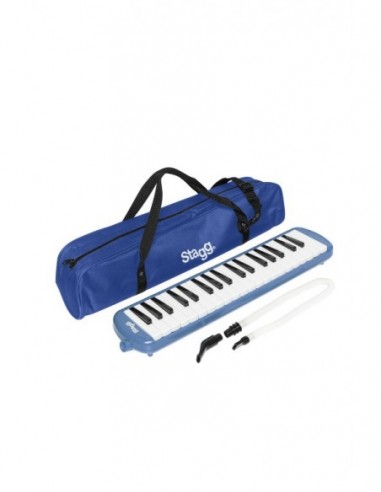 Blue plastic melodica with 37 keys...