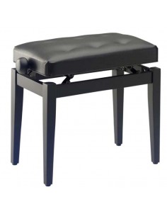 "Chesterfield" piano bench, black matt colour, black vinyl top