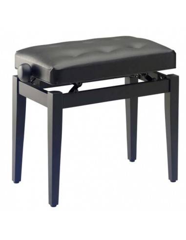 "Chesterfield" piano bench, black matt colour, black vinyl top