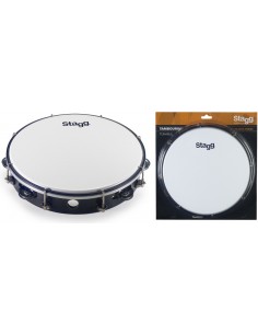 10" Tuneable plastic tambourine with 1 row of jingles